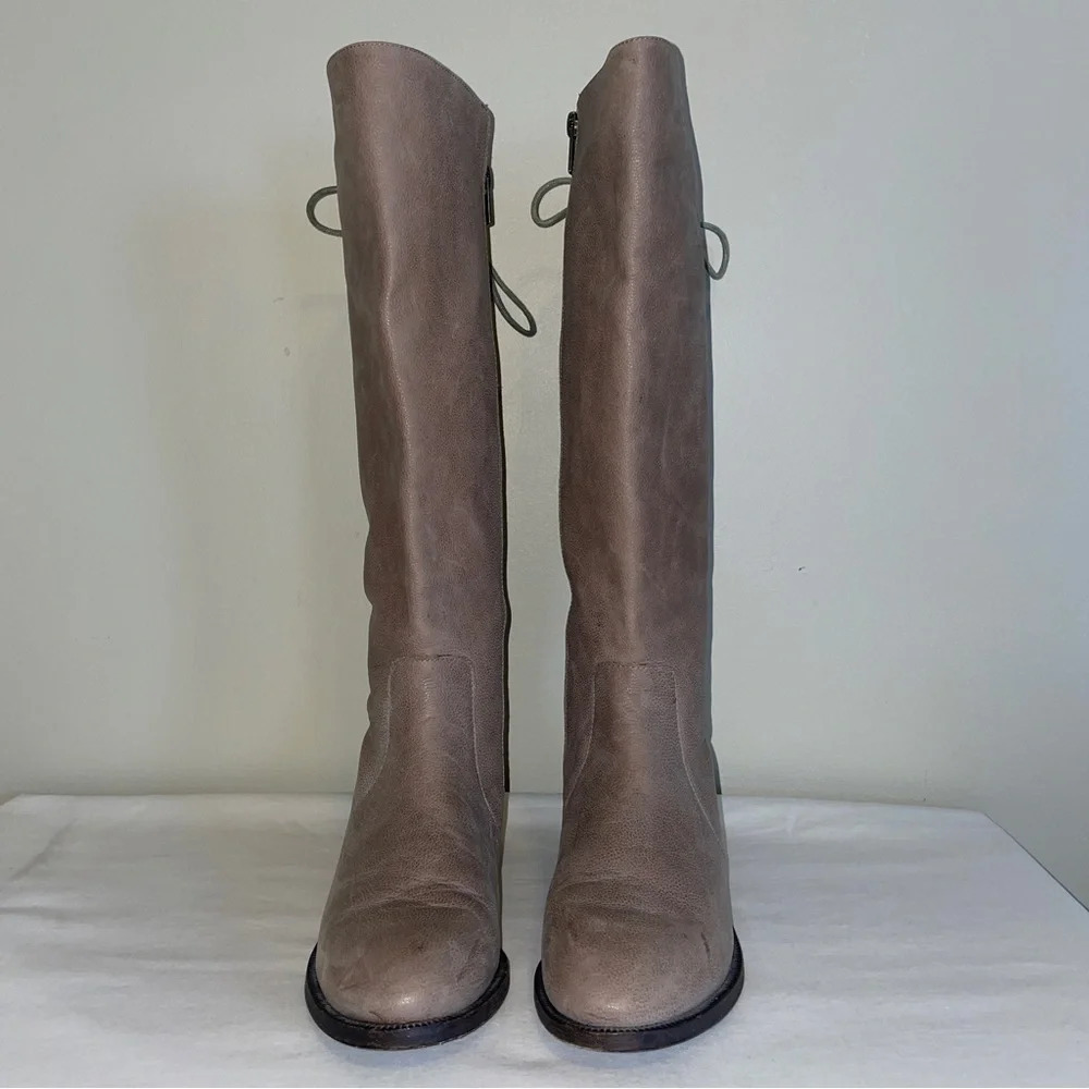 Joie slow ride tall lace-up knee high riding boots - Picture 3 of 9